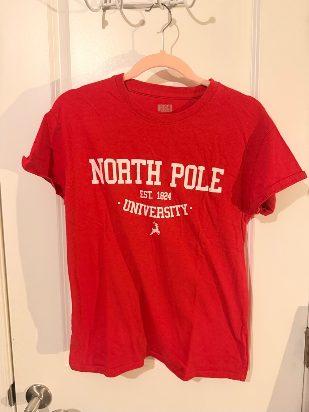 Red "North Pole University" Graphic Tee